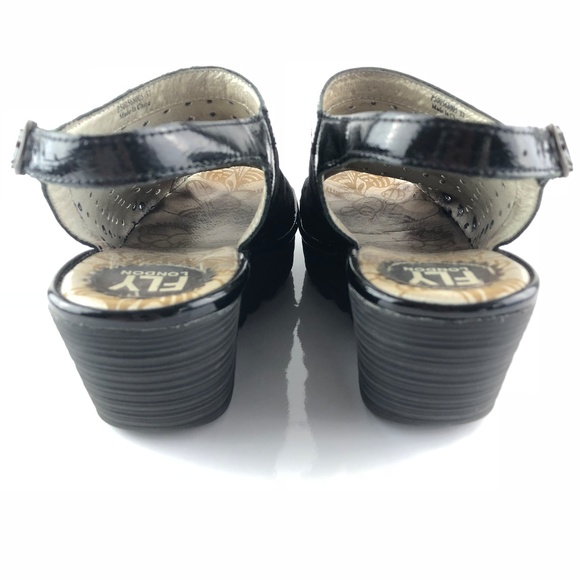 Fly London Yuti Sandals Perforated Wedge Platform - Picture 7 of 8